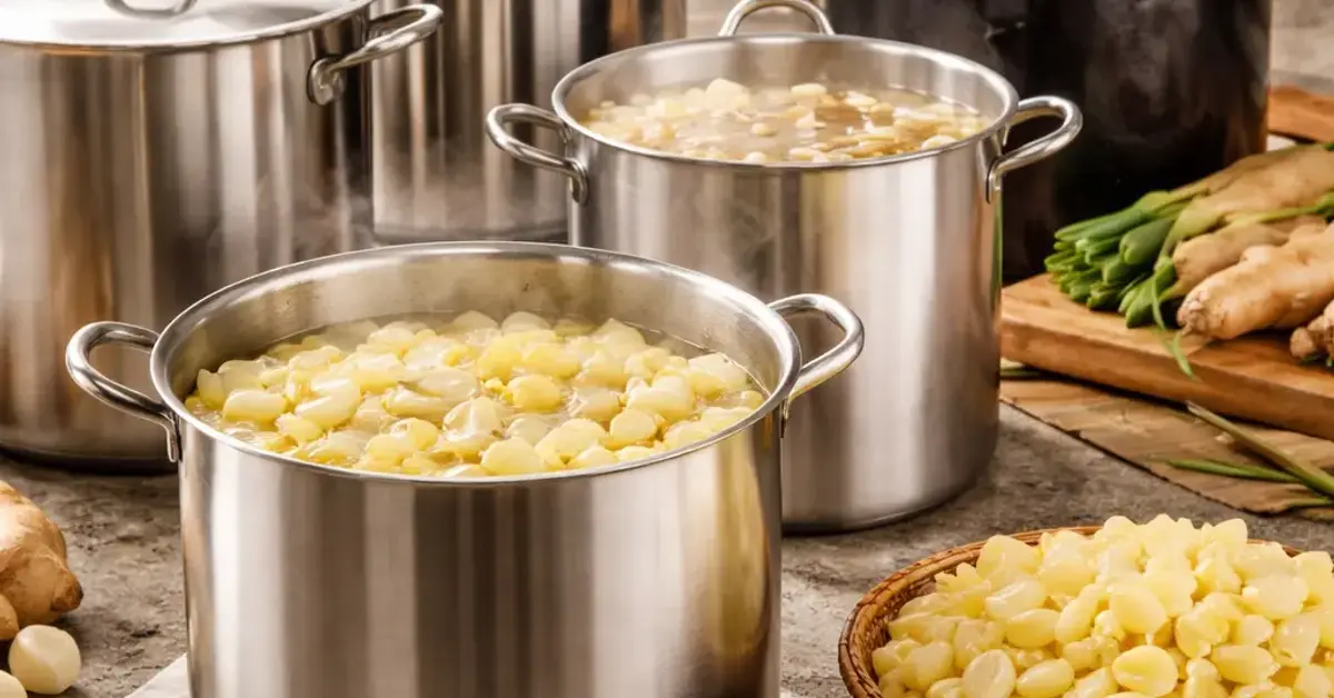 best pot for boiling large amounts of rebung, rebung cooking pot, best pot for bamboo shoots, large pot for boiling rebung