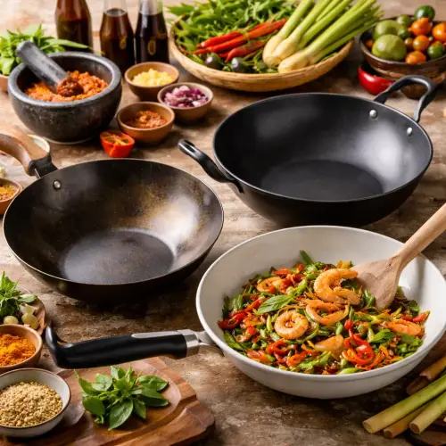 Best Wok for Indonesian Stir-Frying, best wok for Indonesian stir-frying, carbon steel wok vs non-stick, ceramic wok review