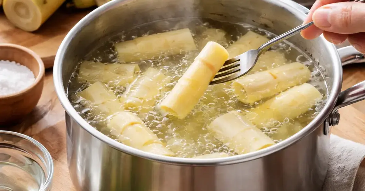boiling bamboo shoots, how to boil bamboo shoots, bamboo shoot doneness test