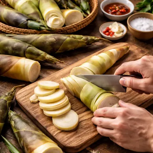 cut bamboo shoots