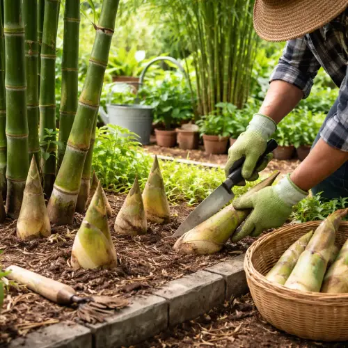 grow bamboo in a small home garden, grow bamboo, organic rebung, small home garden bamboo