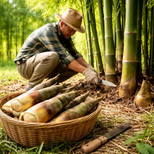harvesting bamboo shoots makes bamboo grow better, bamboo shoots harvesting, bamboo growth tips, local wisdom bamboo
