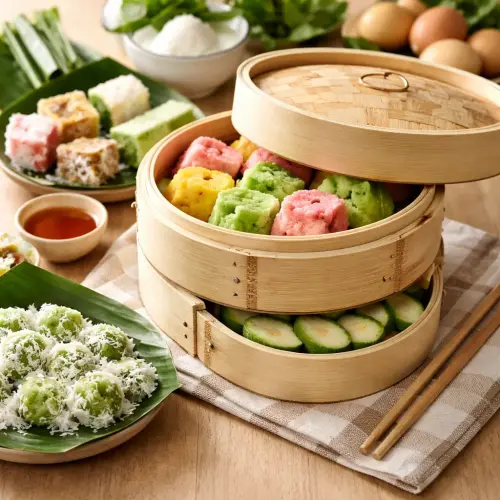 Joyce Chen 2-Tier Bamboo Steamer 10-Inch, Joyce Chen 2-Tier Bamboo Steamer, 10-inch bamboo steamer for Indonesian cakes, bamboo steamer review