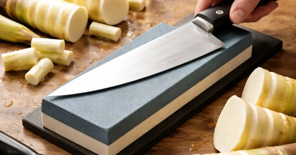 Knife Sharpening Guide for Cutting Tough Bamboo Shoots, knife sharpening guide, sharpening for bamboo shoots, tough bamboo cutting tips