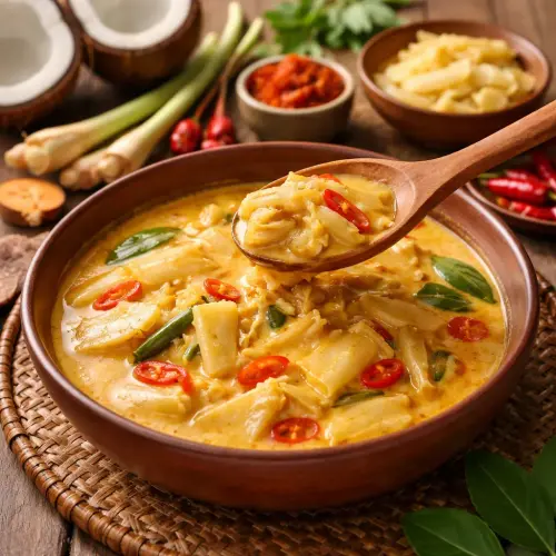 Padang-style gulai rebung, gulai rebung recipe, Padang style gulai rebung, prevent coconut milk from splitting