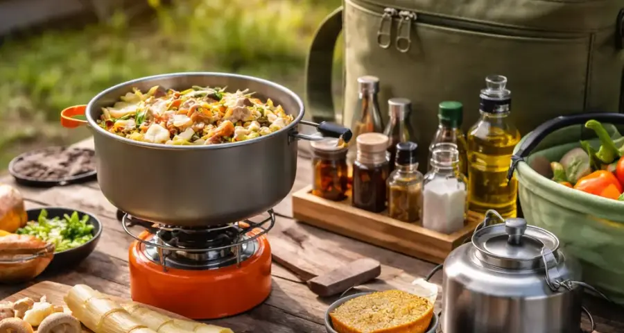 Essential Gear for Portable Camping Cooking with Rebung