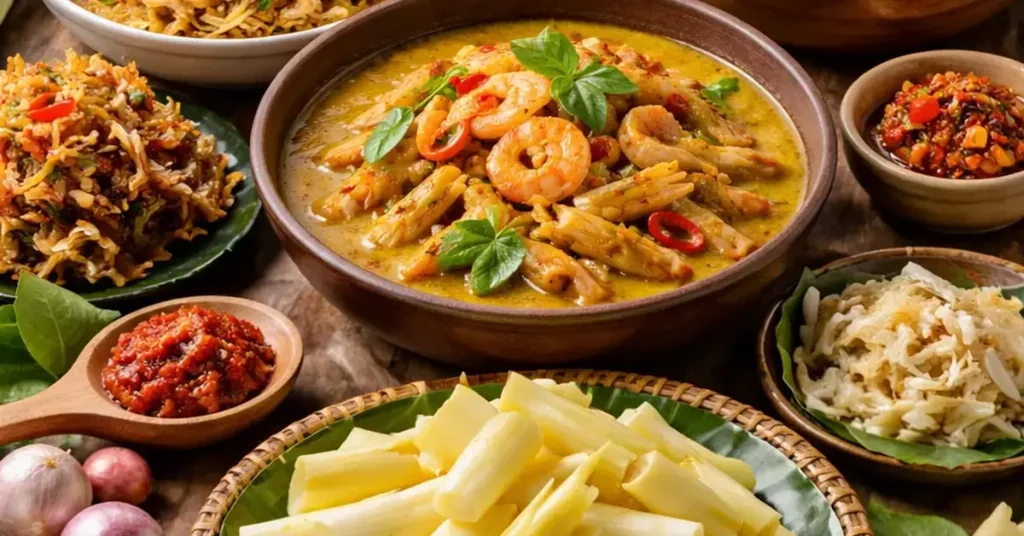 Rebung in Manado cuisine, Rebung Manado, bamboo shoots North Sulawesi, Manado cuisine guide