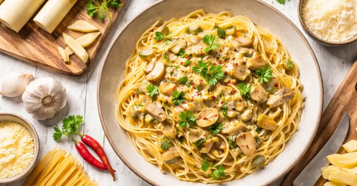 Rebung in Pasta Sauces, Rebung pasta sauce, bamboo shoots pasta, asian pasta sauce guide