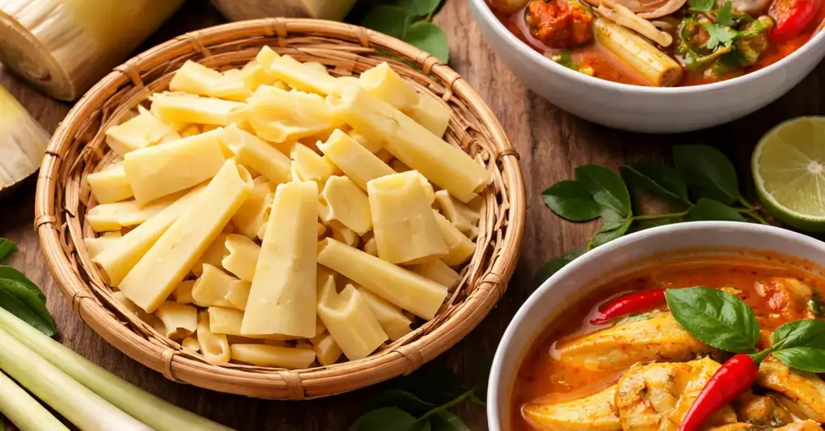 rebung in Thai cuisine, rebung bamboo shoots, Thai cuisine bamboo shoots, how to use rebung in Tom Yam