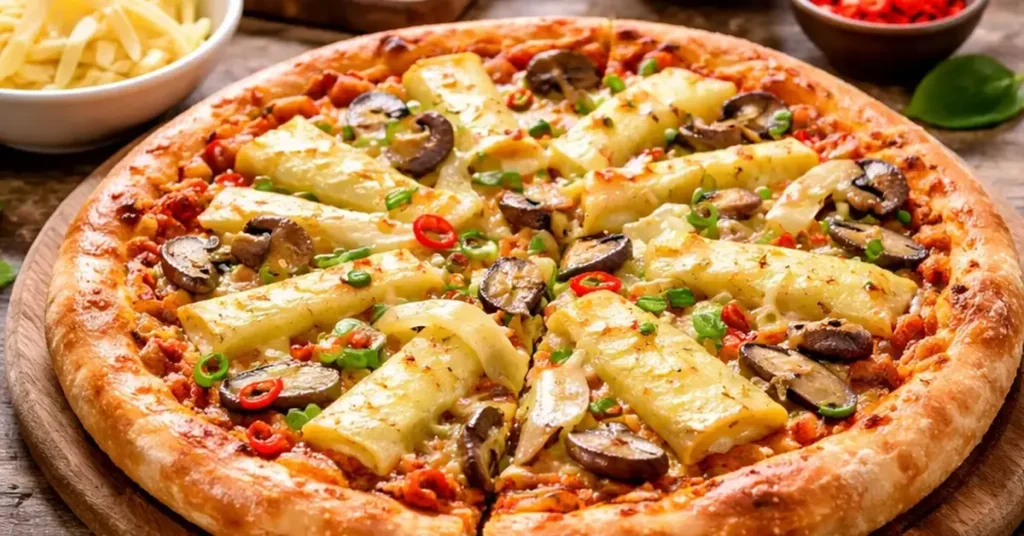 Rebung Pizza Topping, rebung pizza topping, how to make bamboo shoot pizza topping, rebung recipe for pizza