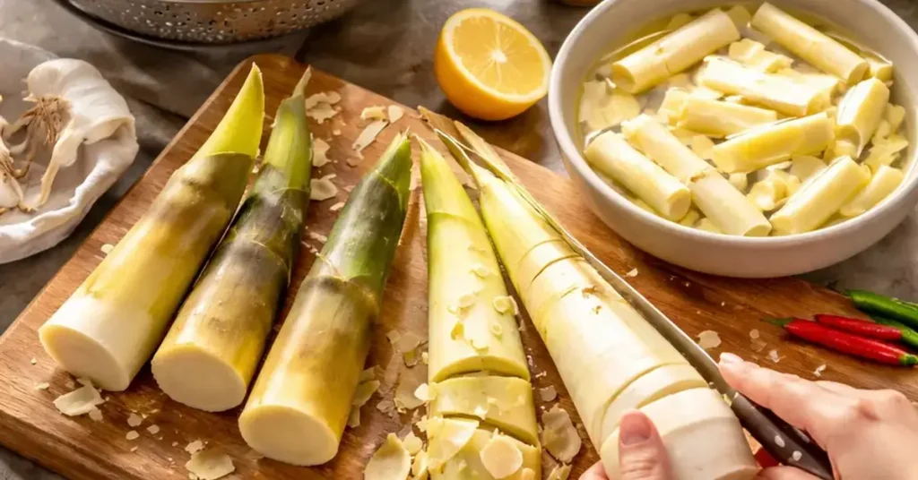 Rebung prepping guide, rebung, how to peel rebung, prepping bamboo shoots