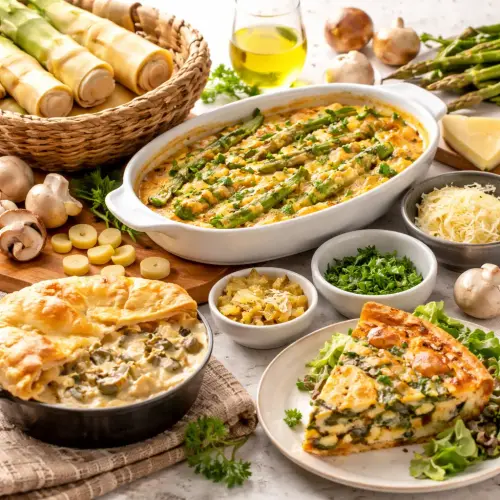 rebung substitute mushrooms asparagus, rebung substitute, bamboo shoots in Western cuisine, rebung gratin recipe