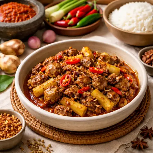 Sambal Goreng Ati Ampela with Rebung, sambal goreng ati ampela, sambal goreng ati ampela rebung, hajj umrah recipe