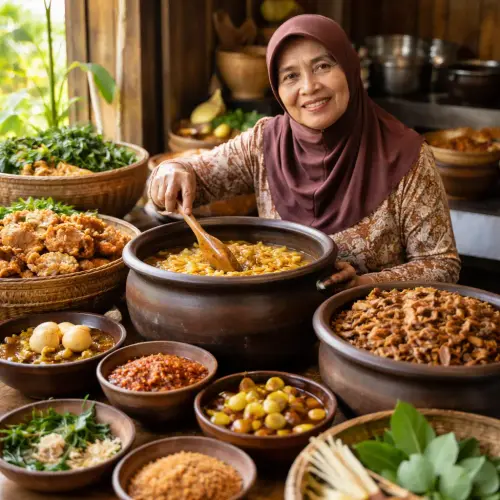Semarang gudeg seller, gudeg seller, sweet rebung flavor, Semarang recipes