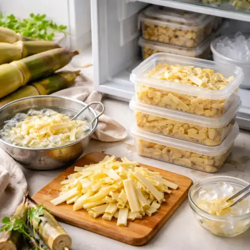 Smart Freezing of Rebung Stock, smart freezing rebung, keep bamboo shoots crispy, freezing rebung stock