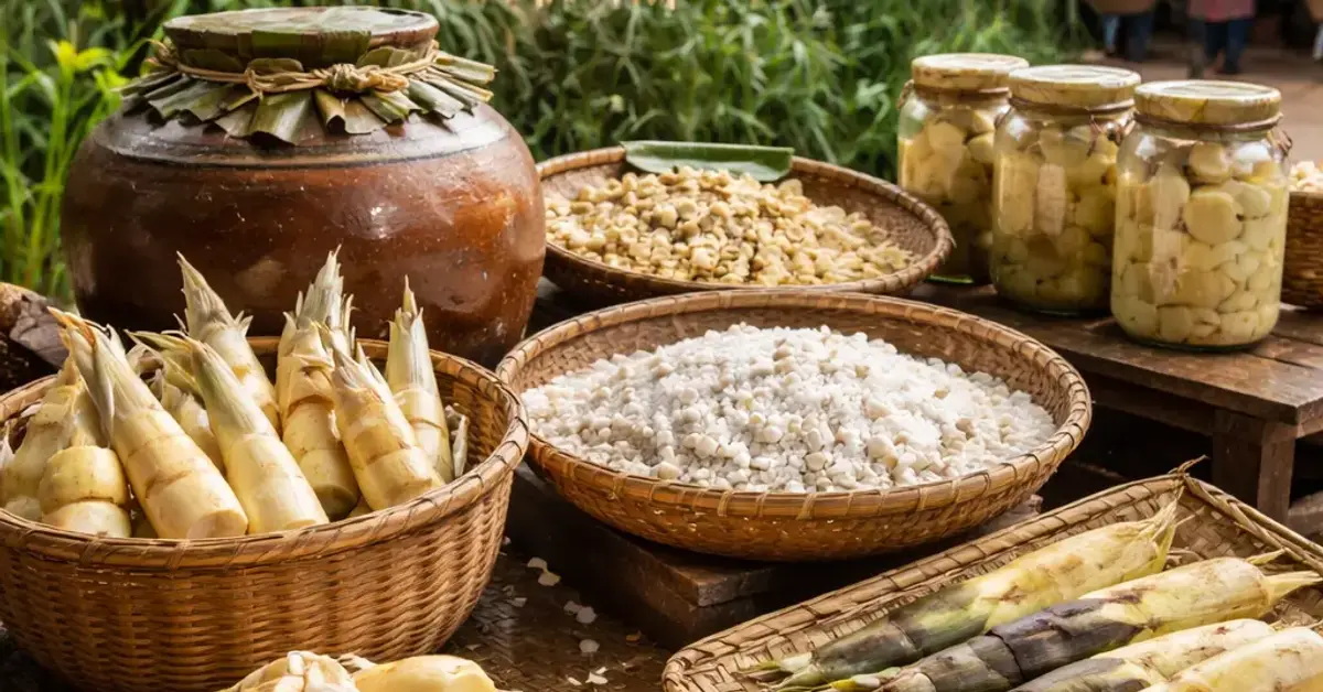 traditional bamboo shoot preservation in villages, bamboo shoot preservation, traditional preservation methods, village food preservation guide