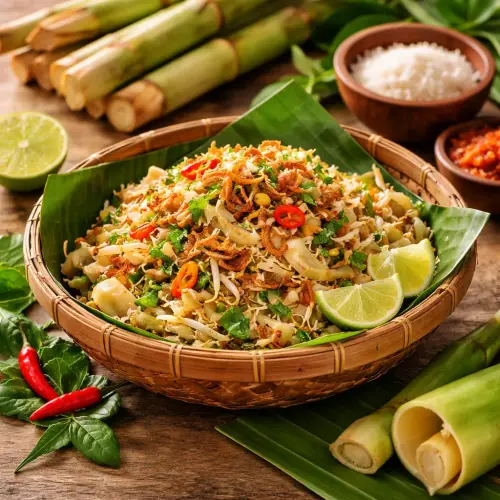 Urab Rebung, Balinese salad, vegan Balinese recipe