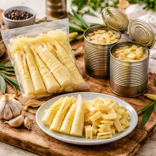 Vacuum-Packed vs. Canned Bamboo Shoots, bamboo shoots, vacuum-packed bamboo shoots, canned bamboo shoots